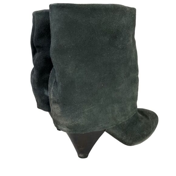 STEVE MADDEN FOLD High Cone Heels Ankle Boots Gray Suede Genuine Leather sz 7 M - Picture 7 of 16